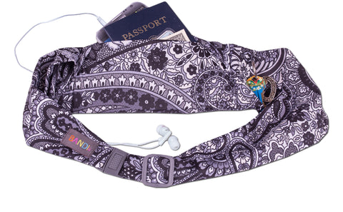 BANDI Belt Black Paisley Large