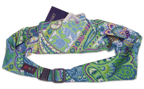 BANDI Belt Blue Green Paisley Large